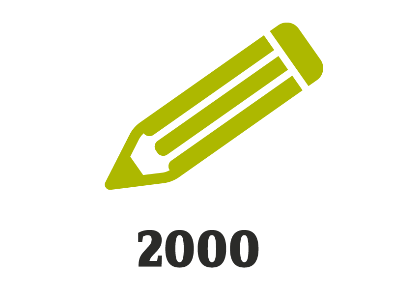 Stift mit Zahl 2000